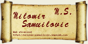 Milomir Samuilović vizit kartica